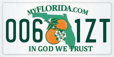 FL license plate 0061ZT