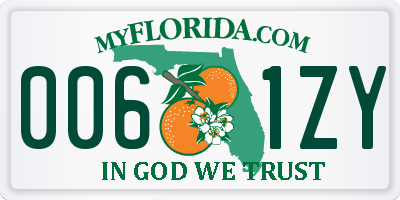 FL license plate 0061ZY