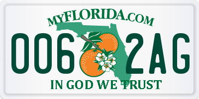 FL license plate 0062AG