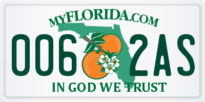 FL license plate 0062AS
