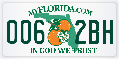 FL license plate 0062BH