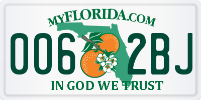 FL license plate 0062BJ
