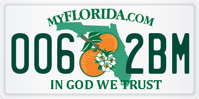 FL license plate 0062BM
