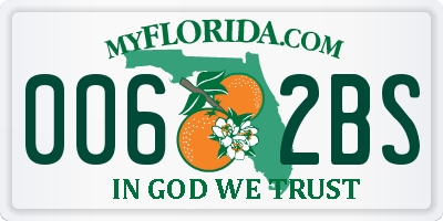 FL license plate 0062BS