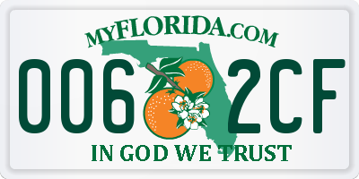 FL license plate 0062CF