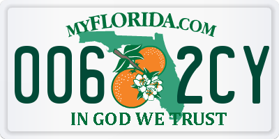 FL license plate 0062CY