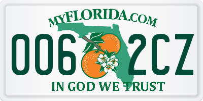 FL license plate 0062CZ