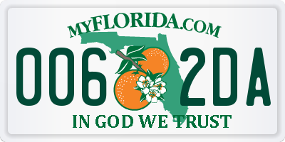 FL license plate 0062DA