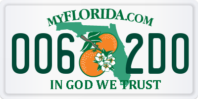 FL license plate 0062DO