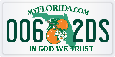 FL license plate 0062DS