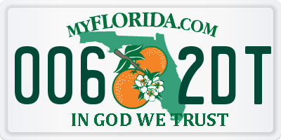 FL license plate 0062DT