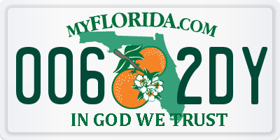 FL license plate 0062DY