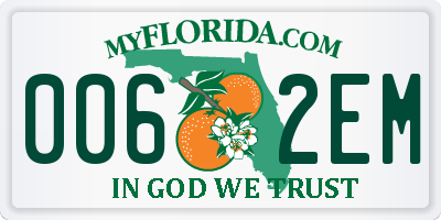 FL license plate 0062EM