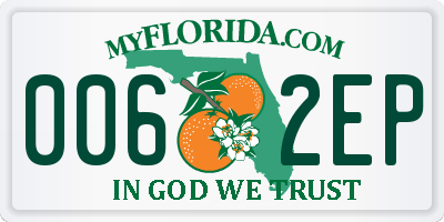 FL license plate 0062EP