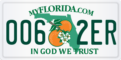 FL license plate 0062ER