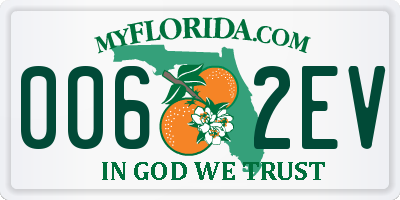 FL license plate 0062EV