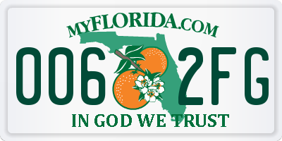 FL license plate 0062FG