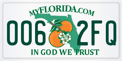 FL license plate 0062FQ