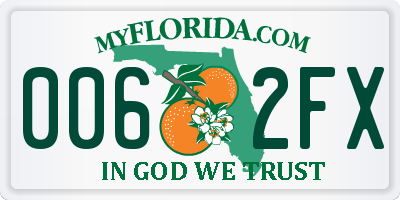 FL license plate 0062FX