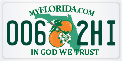 FL license plate 0062HI