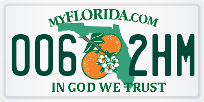 FL license plate 0062HM