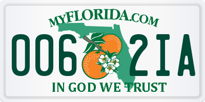 FL license plate 0062IA