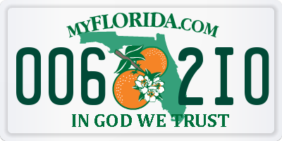 FL license plate 0062IO