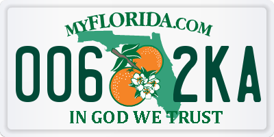 FL license plate 0062KA
