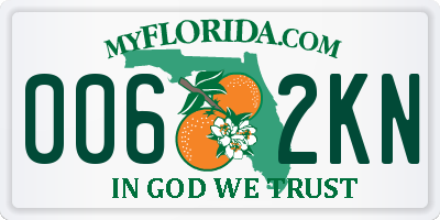 FL license plate 0062KN
