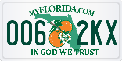 FL license plate 0062KX