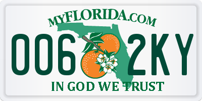 FL license plate 0062KY