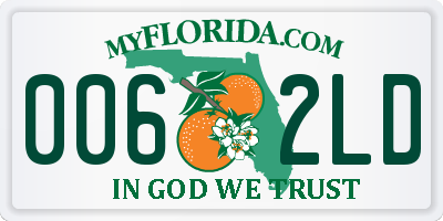 FL license plate 0062LD