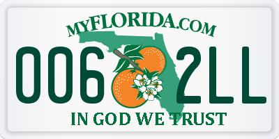 FL license plate 0062LL