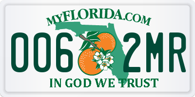FL license plate 0062MR
