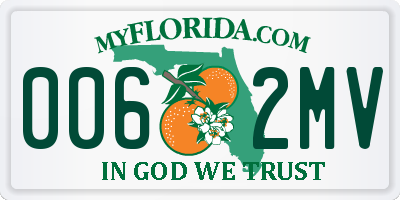 FL license plate 0062MV