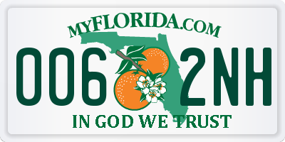 FL license plate 0062NH