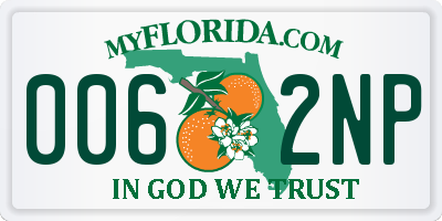FL license plate 0062NP