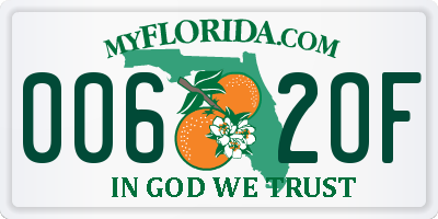 FL license plate 0062OF