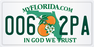 FL license plate 0062PA
