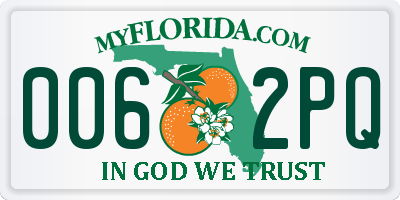 FL license plate 0062PQ