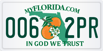 FL license plate 0062PR