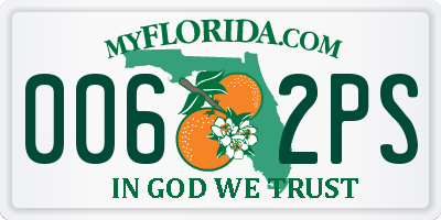 FL license plate 0062PS