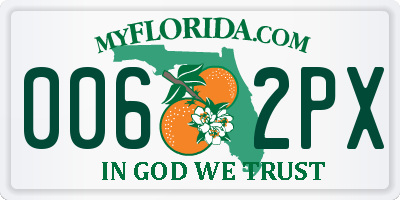 FL license plate 0062PX