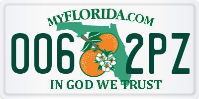 FL license plate 0062PZ