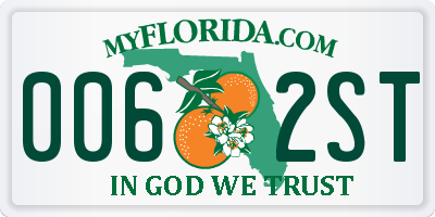 FL license plate 0062ST