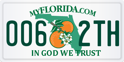 FL license plate 0062TH
