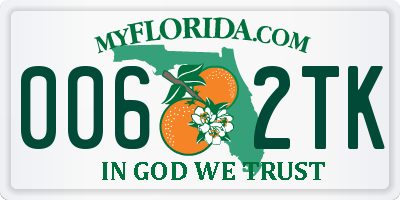 FL license plate 0062TK