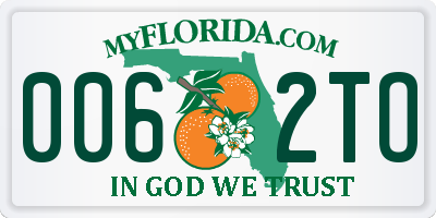 FL license plate 0062TO