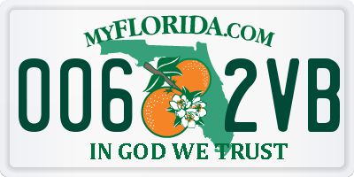 FL license plate 0062VB