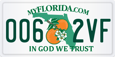 FL license plate 0062VF